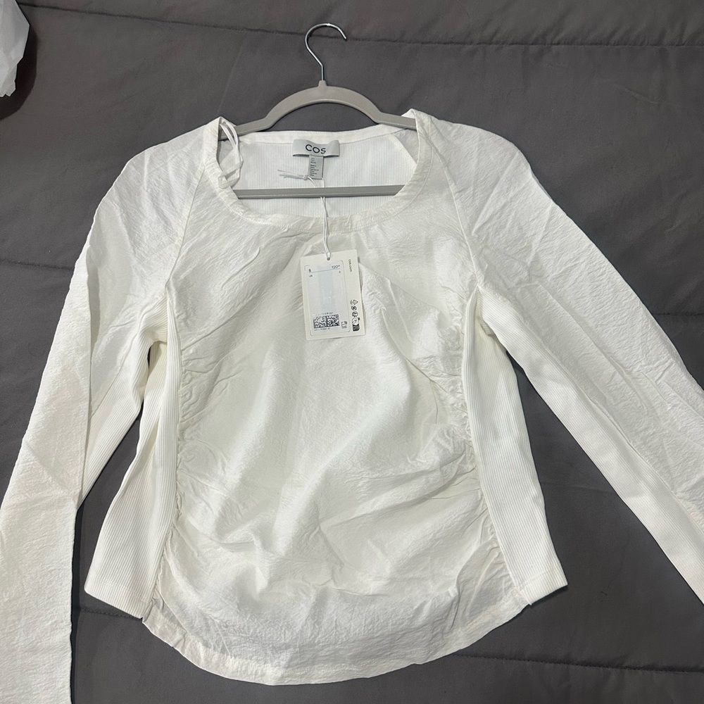 COS Women's White Long Sleeve Top